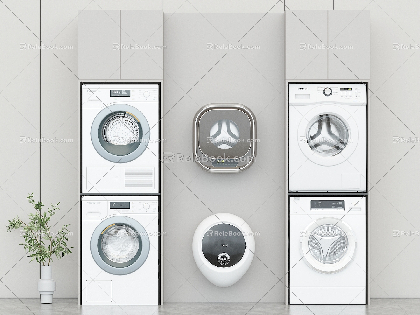 Modern washing machine balcony laundry cabinet dryer wall-mounted washing machine washing and drying machine model