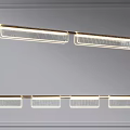 Modern Linear Chandelier with Brushed Gold Metal Frame and Multiple Glass Light Bars Design
