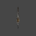 Medieval Decorative Weapon With Carved Blade Star Shaped Top And Wrapped Handle 3d model