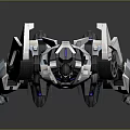 Futuristic Mechanical Robot Character Standing Pose With White Black Purple Color Scheme And Sci Fi Design