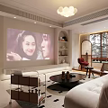 Modern Living Dining Room Interior With Beige Sofa Coffee Table And Geometric Rug