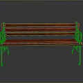 Sturdy Outdoor Bench With Wooden Seat Backrest And Metal Frame Design