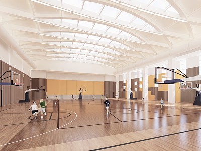 Modern Basketball Gymnasium 3d model