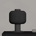 Modern Glass Table Lamp With Gray Metal Base Alarm Clock And Books On Desk