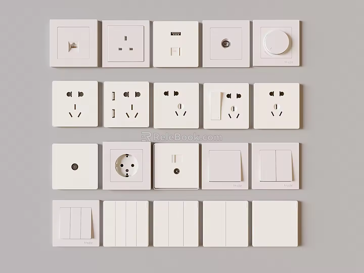 Switch socket panel network cable socket 3d model