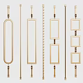 Modern Elegant Railing Designs With Oval Rectangular Square Frames And Decorative Chains