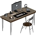 Middle Style Computer Desk 3d model