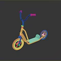 Kids Red Scooter Design With Pink Handlebars And White Deck