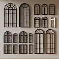 Various Arched Rectangular Window Designs With Black White Frames For Interior