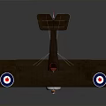 Vintage Biplane Aerospace Model With Brown Wings And Orange Propeller Design