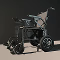 Foldable Wheelchair With Metal Frame Ergonomic Armrests Footrests And Large Wheels