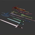 Ancient Medieval Weapons Collection Featuring Swords Axes Spears And Daggers 3d model