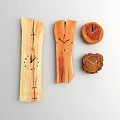 Modern clock log wall clock 3d model