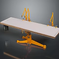 Sturdy Workbench Furniture With Yellow Mechanical Arms And Flat Worktop Design