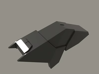 Black Geometric 3D Model Object With White Accent And Angular Design 3d model