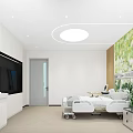 Hospital Outpatient Ward Interior With Bed Medical Equipment And Decor