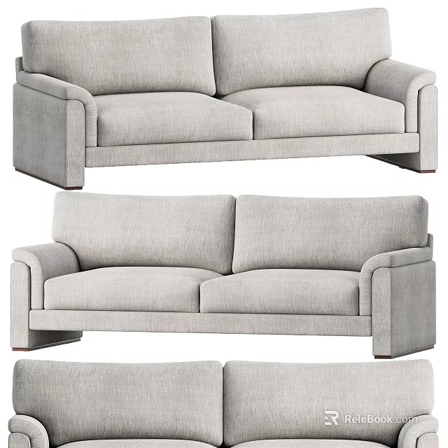 Modern Fabric Multi Seater Sofa With Comfortable Armrests And Soft Cushions 3d model