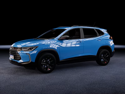 Stylish Blue SUV Car Featuring Glossy Exterior And Black Alloy Wheels 3d model