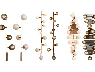 Modern chandelier spherical glass chandelier 3d model