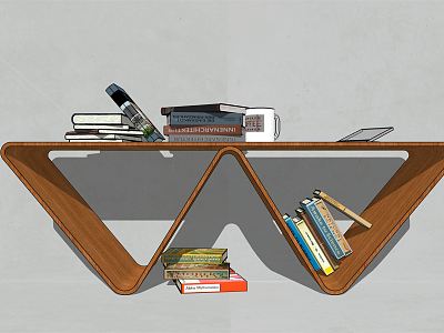 Modern bookshelf bookcase book combination model