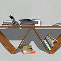 Modern bookshelf bookcase book combination 3d model