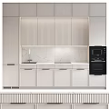 Modern Sideboard Design With Ribbed Front Panels Marble Countertop LED Lighting And Storage Cabinets