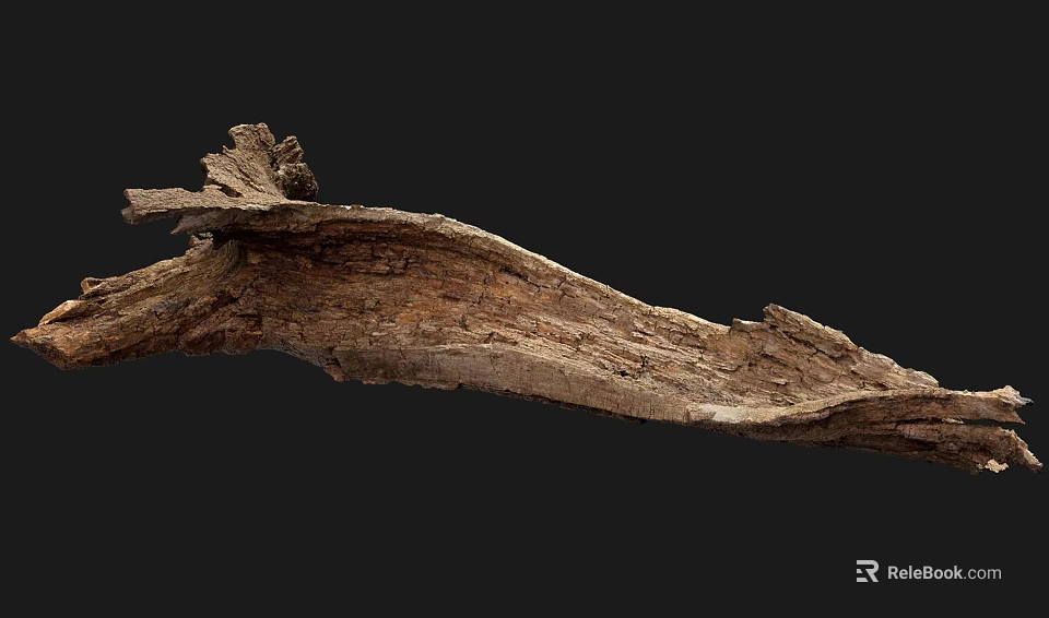 Rustic Wood Log With Natural Stone Like Texture And Dark Background 3d model 