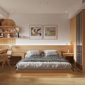 Japanese Bedroom Home Decoration Bedroom 3d model