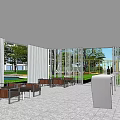 Park Landscape With Outdoor Seating Green Plants Open Space And Playground