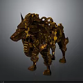 Mechanical Boar Creature With Intricate Orange Brown Gear Design 3D Render 3d model