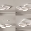Modern lamp combination living room lamp bedroom lamp ceiling lamp simple new main lamp high-grade lamp combination 3d model