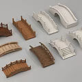 Various Landscape Bridges With Wooden And Stone Designs Featuring Railings And Steps