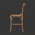 Light Wooden Single Chair With Cross Back And Rattan Seat Design