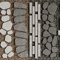 Stone and Wood Decorative Tiles and Planks with Various Shapes Textures and Patterns