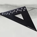 Black Engineering Drawing Triangle With Scale Numbers From 0 To 15 3d model