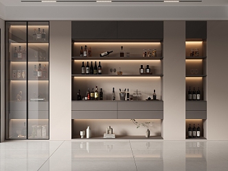 Modern Wine Cabinet Home Decorative Cabinet Wine Cabinet 3d model