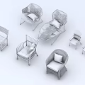 Various Styles Leisure Chairs With Rattan Metal Frame And Colorful Cushions For Interior Decoration