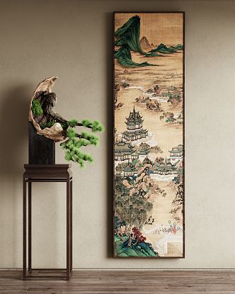 New Chinese Landscape Painting Decorative Painting 3d model