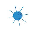 Blue Circular Mechanical Component with Multiple Thin Spokes and Central Holes