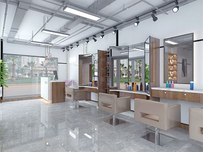 Modern Barber Shop 3d model