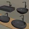 Modern Gray Washbasins In Different Shapes With Wall Mounted And Countertop Designs And Faucets