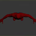 3D Rendering of Spider Man in Red and Blue Suit with Spider Logo