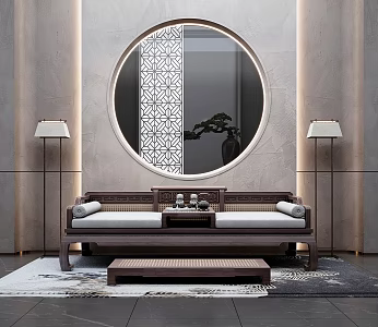 New Chinese-style Lohan Bed 3d model