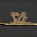 Natural Stump Shaped Wooden Decorative Base With White Stone Tabletop Design