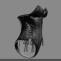 Black Structured Corset With Lace Up Side Details And Fitted Silhouette