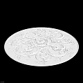 White Round Ceiling Medallion With Intricate Embossed Patterns Classic Design And Central Decorative Element 3d model
