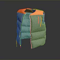 Gray And Yellow Padded Vest With Zipper Closure For Warm Daily Wear