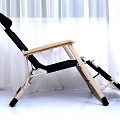 Black Mesh Lounge Chair With Ergonomic Armrests Adjustable Backrest And Wooden Frame