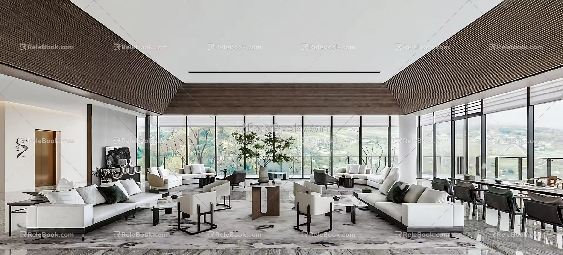 Modern reception area Sales office Negotiation area Rest area 3d model