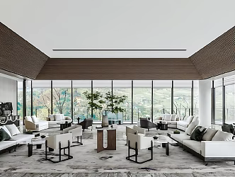 Modern reception area Sales office Negotiation area Rest area 3d model